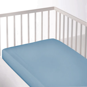 Sábana bajera Lisa - Ajustable - 100% Algodón - Cuna - Azul Mar