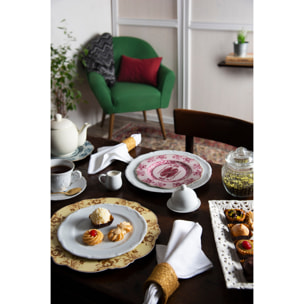 Set de 6 Tasses à Thé Excelsa – Elisa Rococo’, Porcelaine Blanche