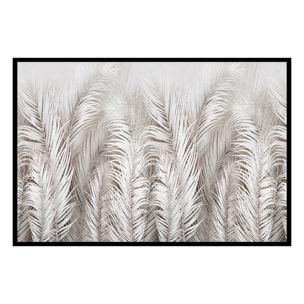 Affiche encadrée feuillage tropical gris clair Affiche + cadre en métal - Noir