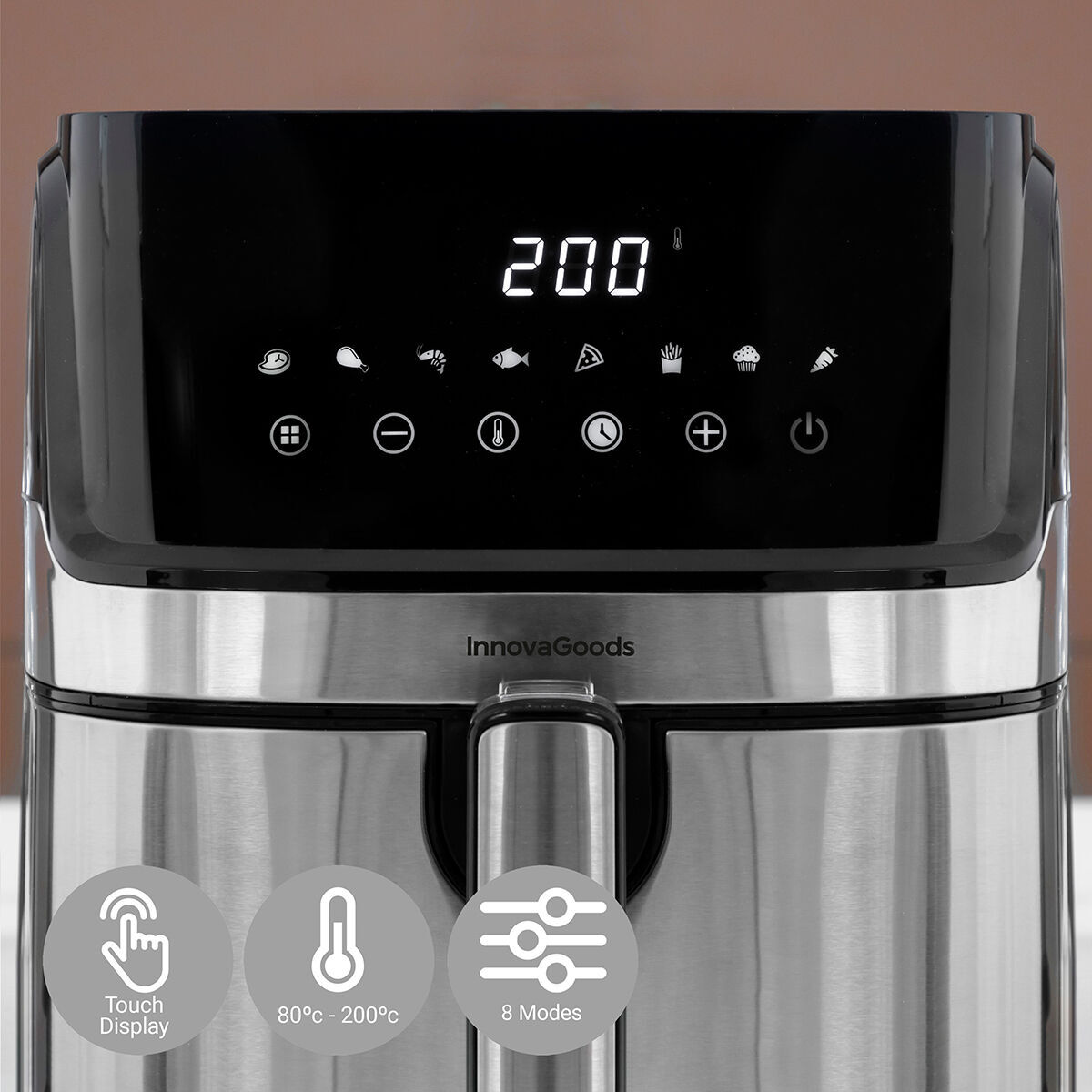 Friteuse à Air InnovaGoods Fryinn Pro 5500 Noir 1700 W 5,5 L Acier inoxydable