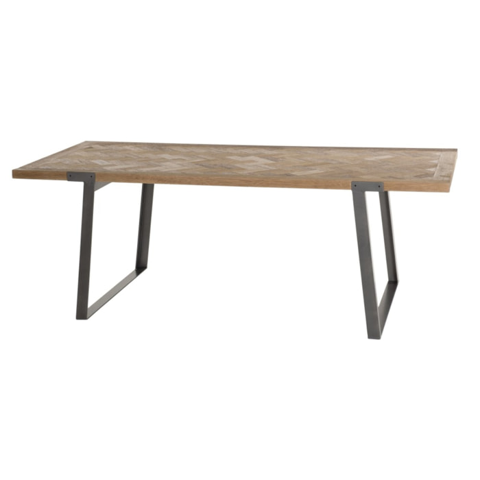 CARLA - Table à manger 220x100cm bois et métal