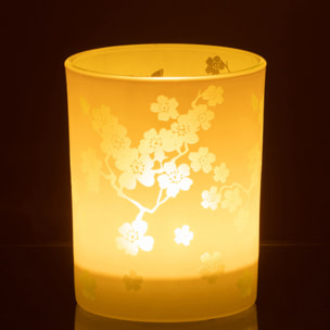 J-Line photophore Fleurs - verre - vert - medium