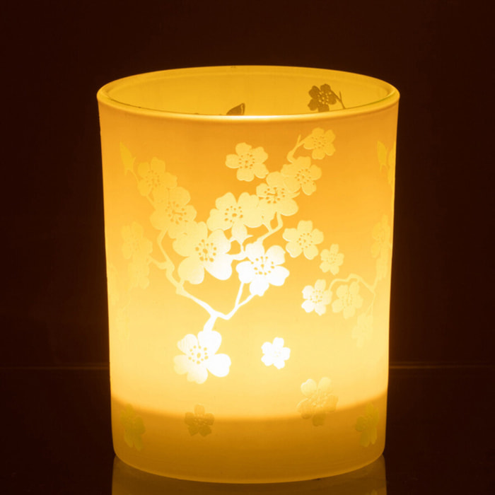J-Line photophore Fleurs - verre - vert - medium