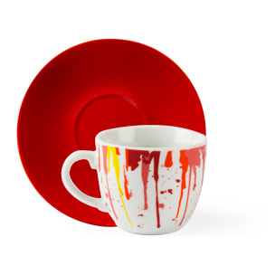 Set 6 Tazzine Caffè con Piattini Excelsa – Dripping, Porcellana Multicolore