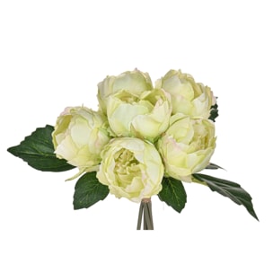 Mazzo Di Peonie Con 6 Fiori. Altezza 28 Cm - Pezzi 6 - 15X28X15cm - Colore: Verde - Bianchi Dino - Fiori Artificiali