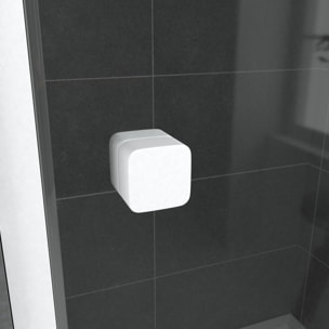 Porte de douche coulissante blanc 140x185cm - extensible - WHITY slide 140