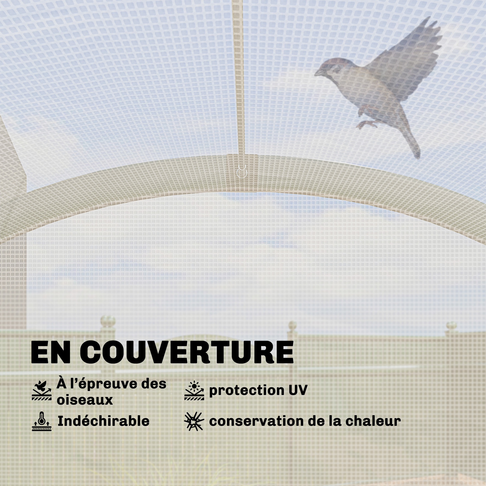 Serre de jardin pliable porte zippée plastique PE vert