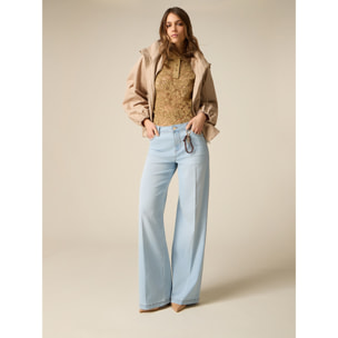 Oltre - Jeans palazzo desgastados - Light - blue