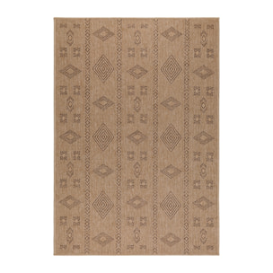 DHAKA - Tapis intérieur/extérieur aspect jute motif géométrique noir