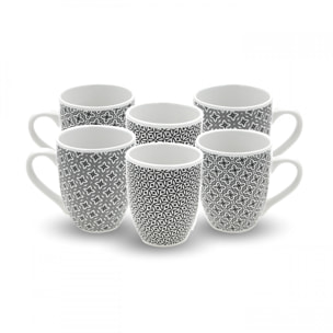 Lot de 6 mugs, VILLA LES PINS