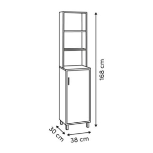 Étagère 1 porte 7 niveaux Come bois et effet marbre