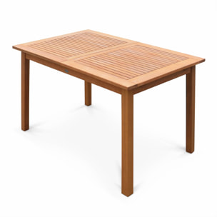 Table de jardin en bois 120-180cm - Almeria - Table rectangulaire avec allonge eucalyptus Intérieur / Extérieur