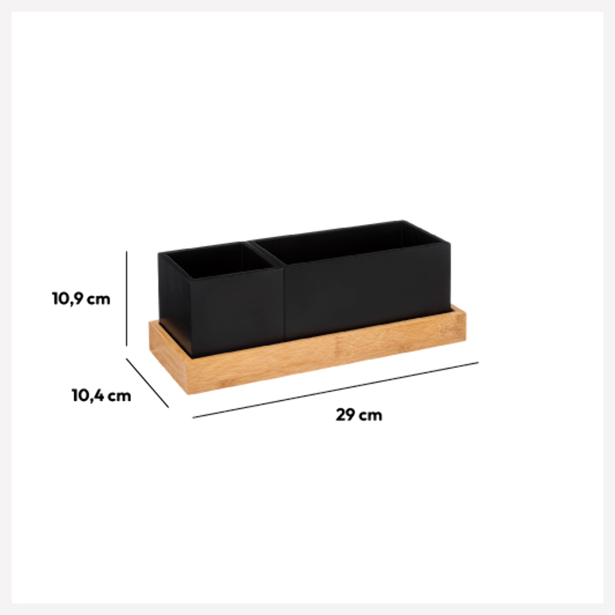 Organiseur amovible bambou Noir Bava