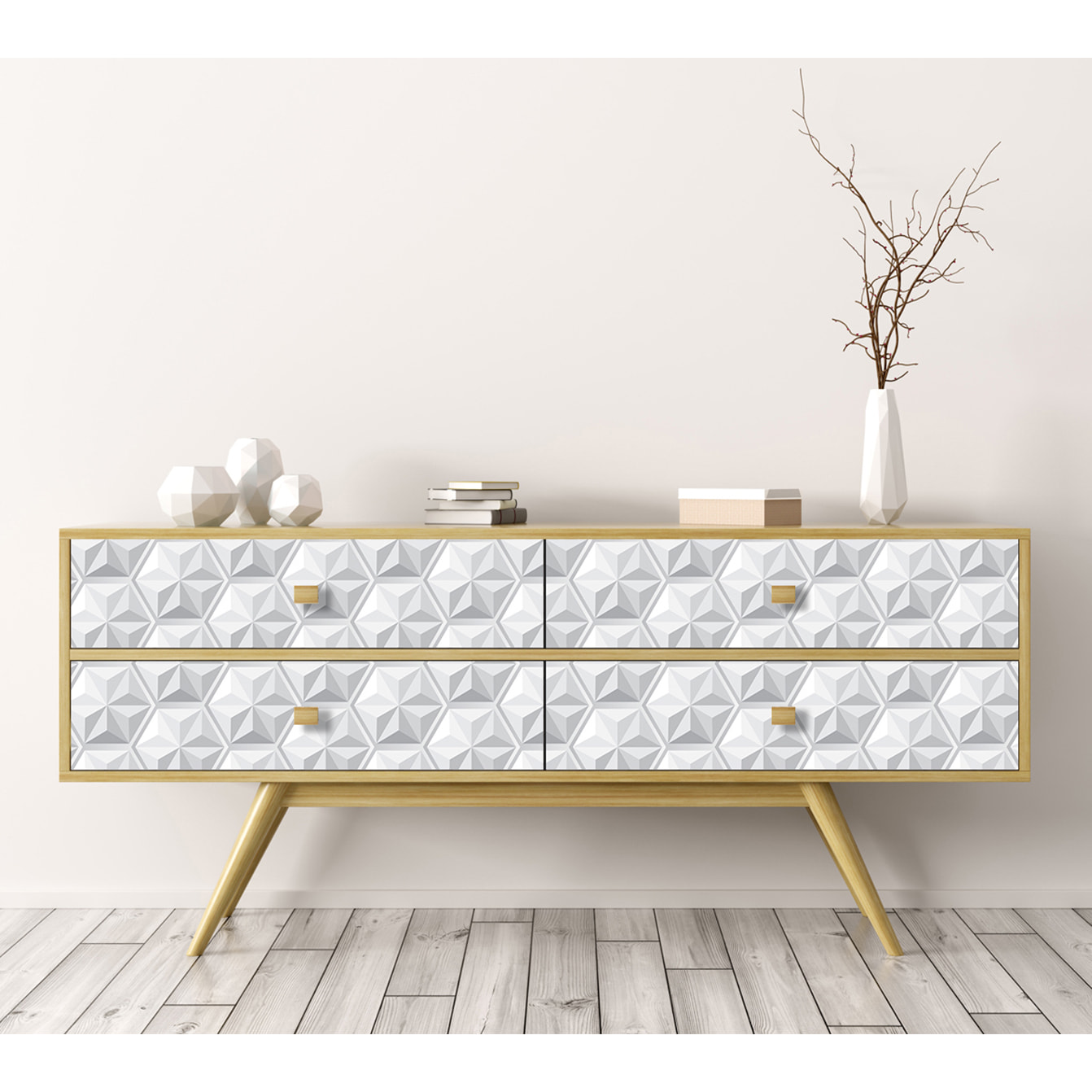 Stickers adhesivos de CERAMIKO - Origami hexágono 50x100