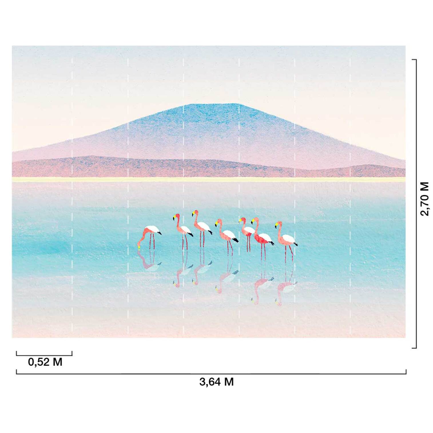 Papier peint panoramique flamands rose en Croatie Intissé