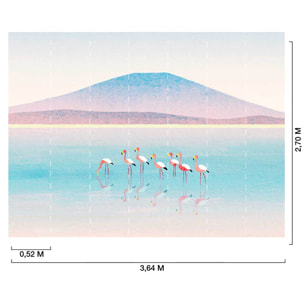 Papier peint panoramique flamands rose en Croatie Intissé
