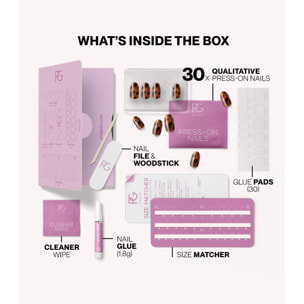 Pink Gellac 2007 Tortoise Touch - Faux ongles à presser - Faux-ongles réutilisables - Press-on nails