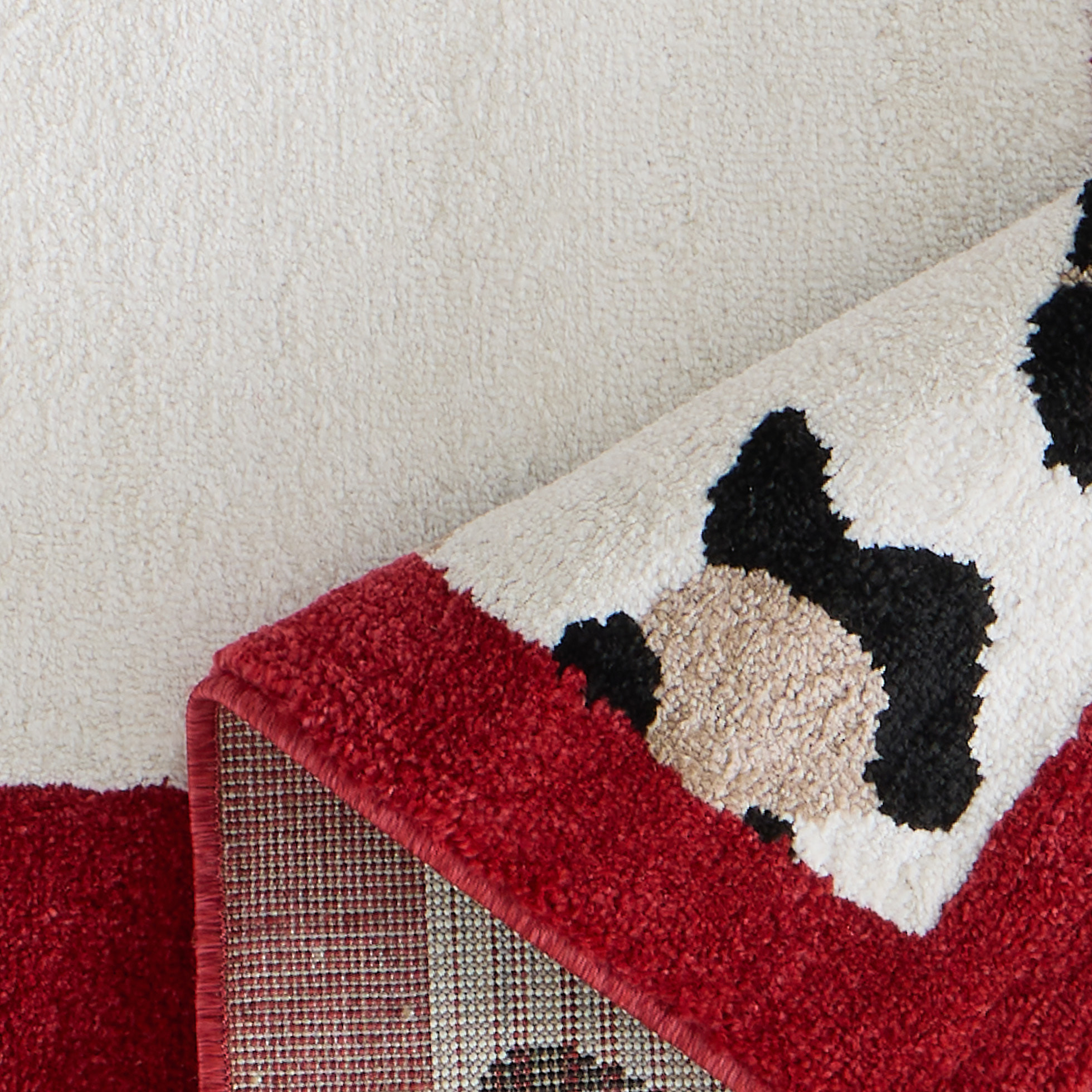 LEOVAH - Tapis de salon rouge à motif léopard