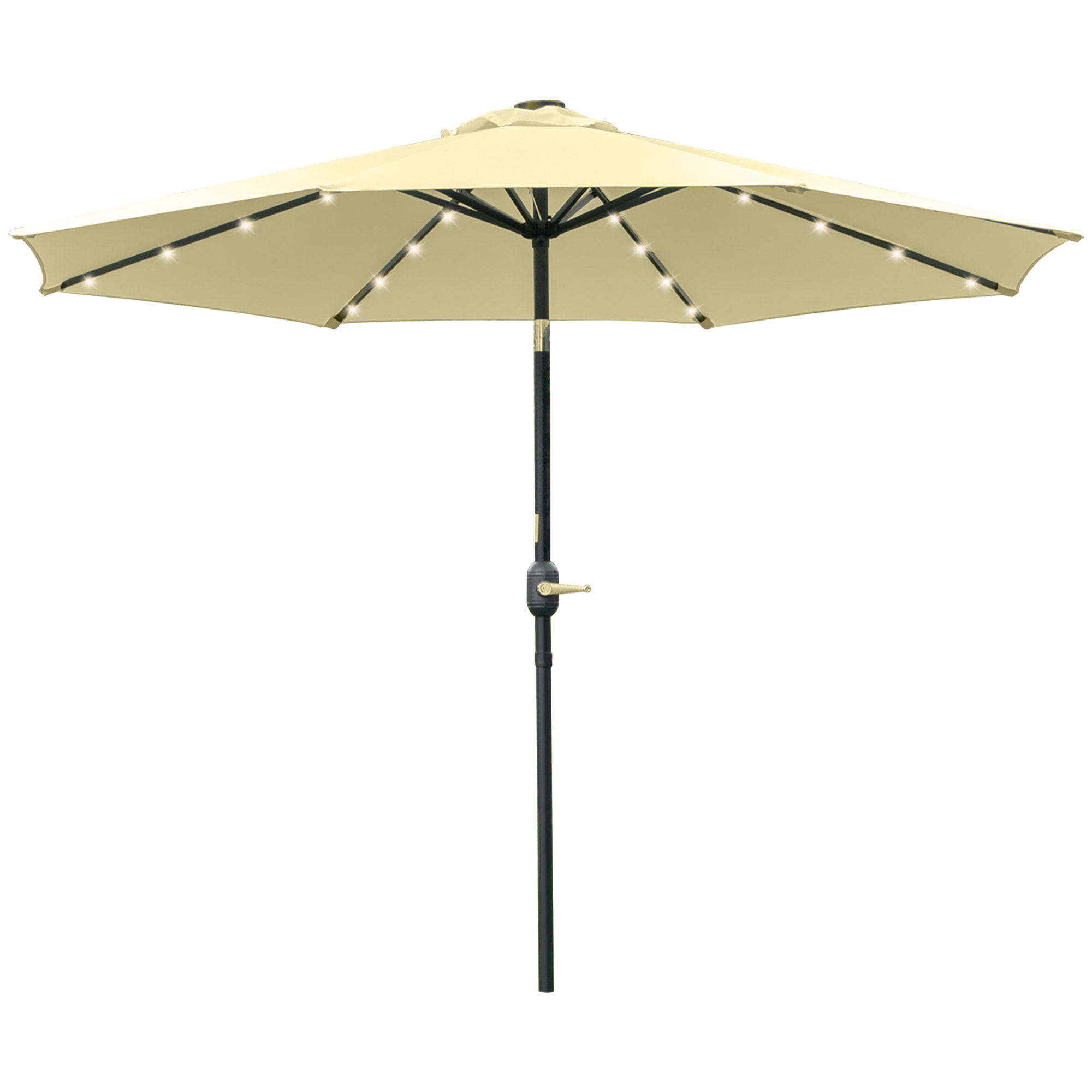 Parasol de jardin inclinable LED dia.265x233cm beige