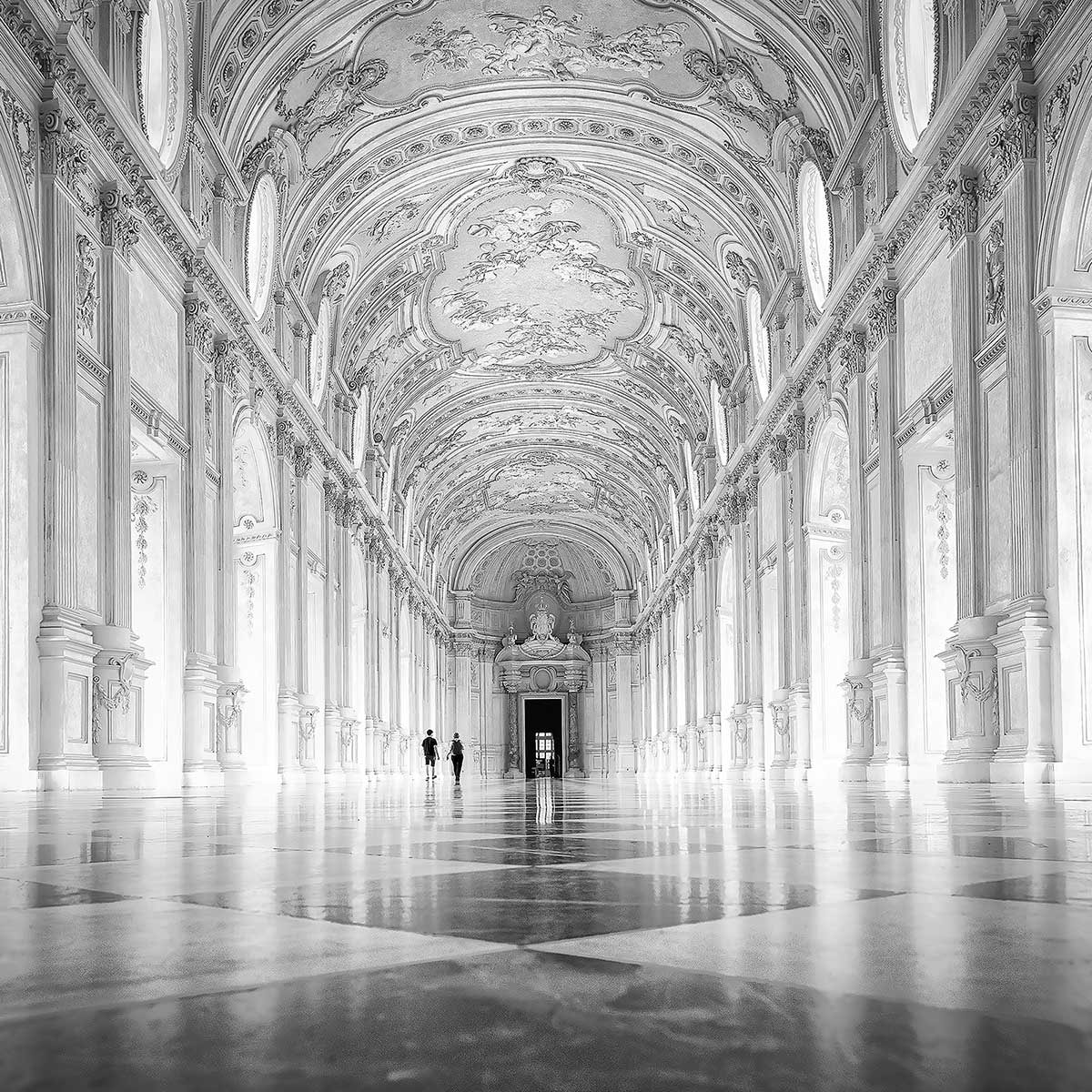 Affiche photo d'art galerie des glaces - Affiche sous cadre noir