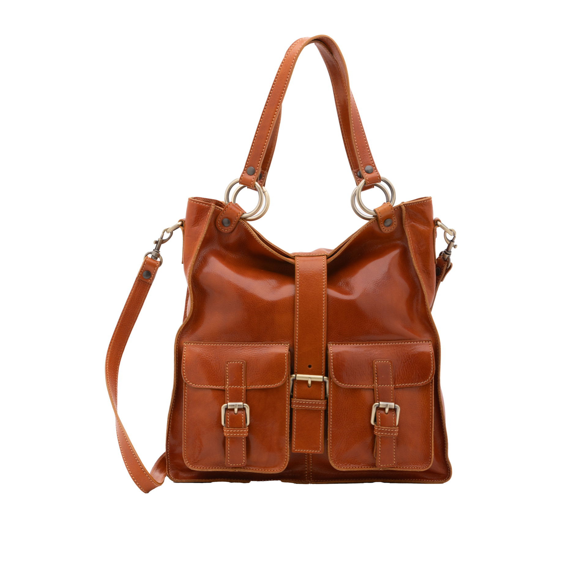 Borsa a spalla  da donna In Vera pelle Made in Italy 38x37x10 cm