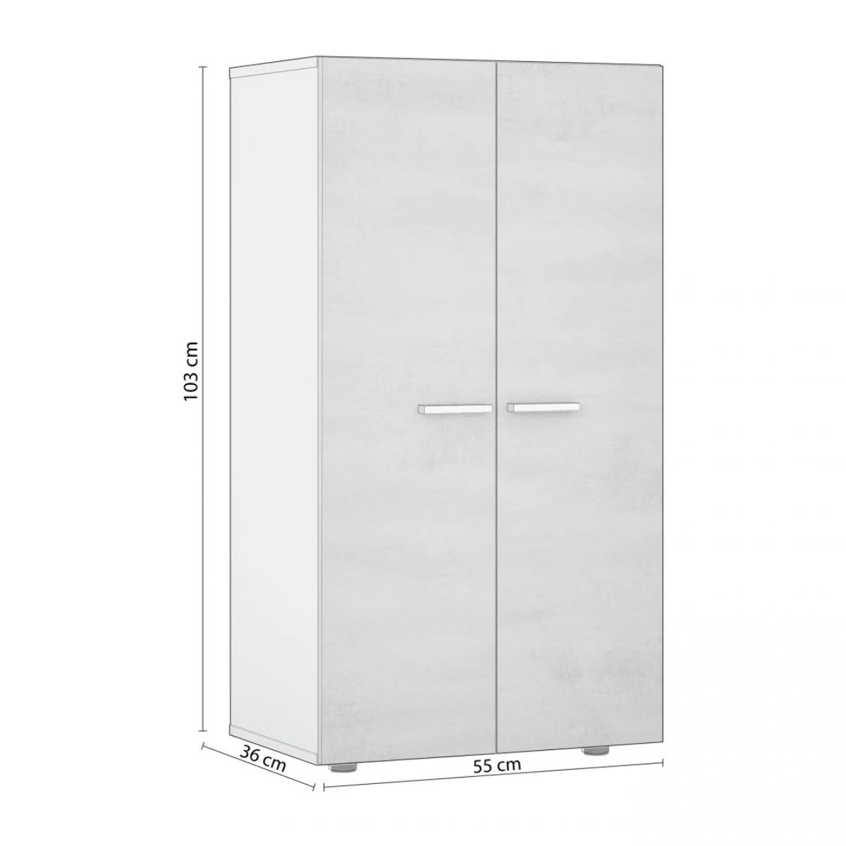 Zapatero Cody Blanco brillo - Gris cemento