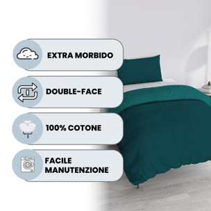 PARURE COPRIPIUMINO NATURAL COLOR SINGOLO - 100% COTONE MADE IN ITALY