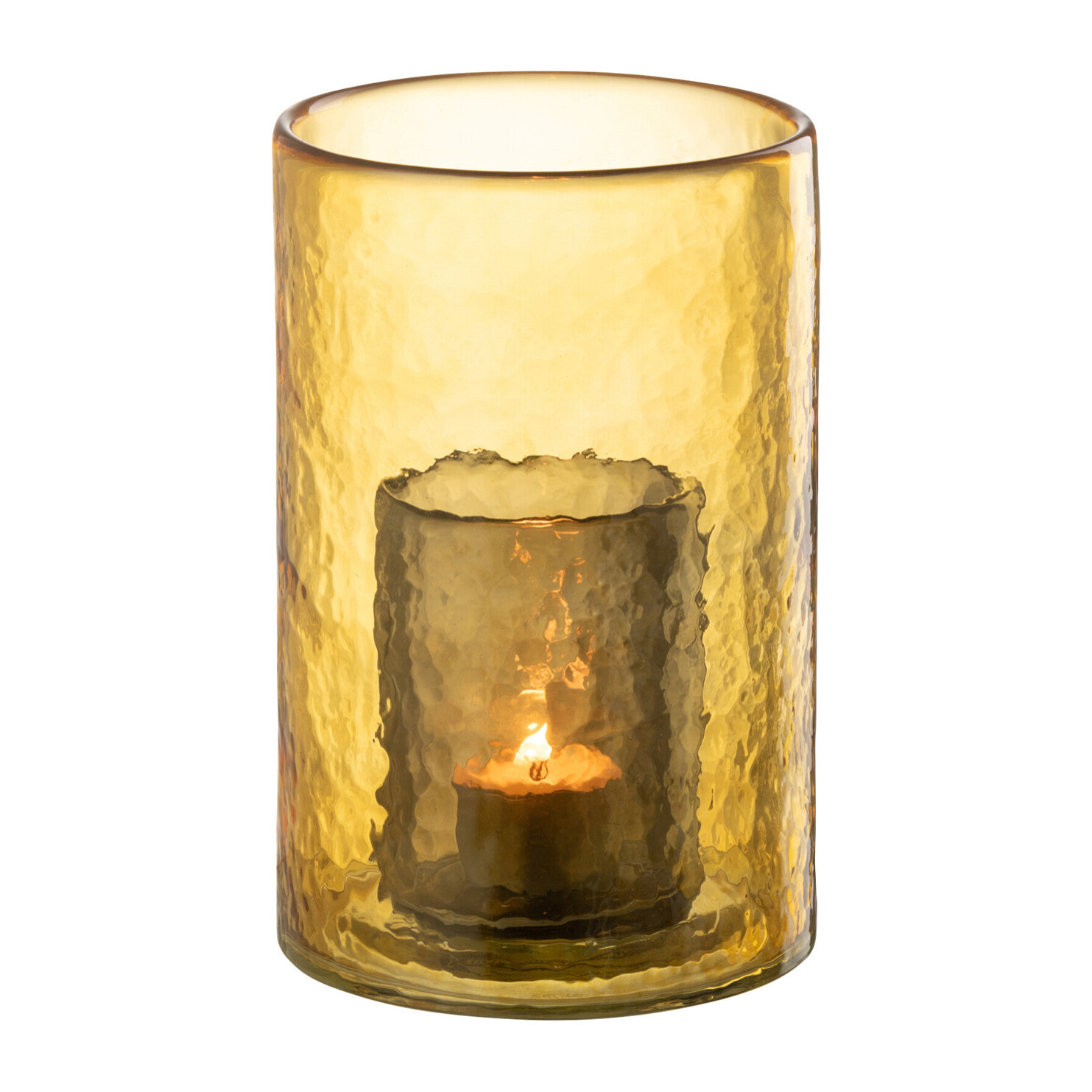 J-Line photophore Double - verre - jaune - small