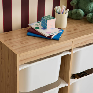 Meuble de rangement enfant 6 bacs de rangement SORA