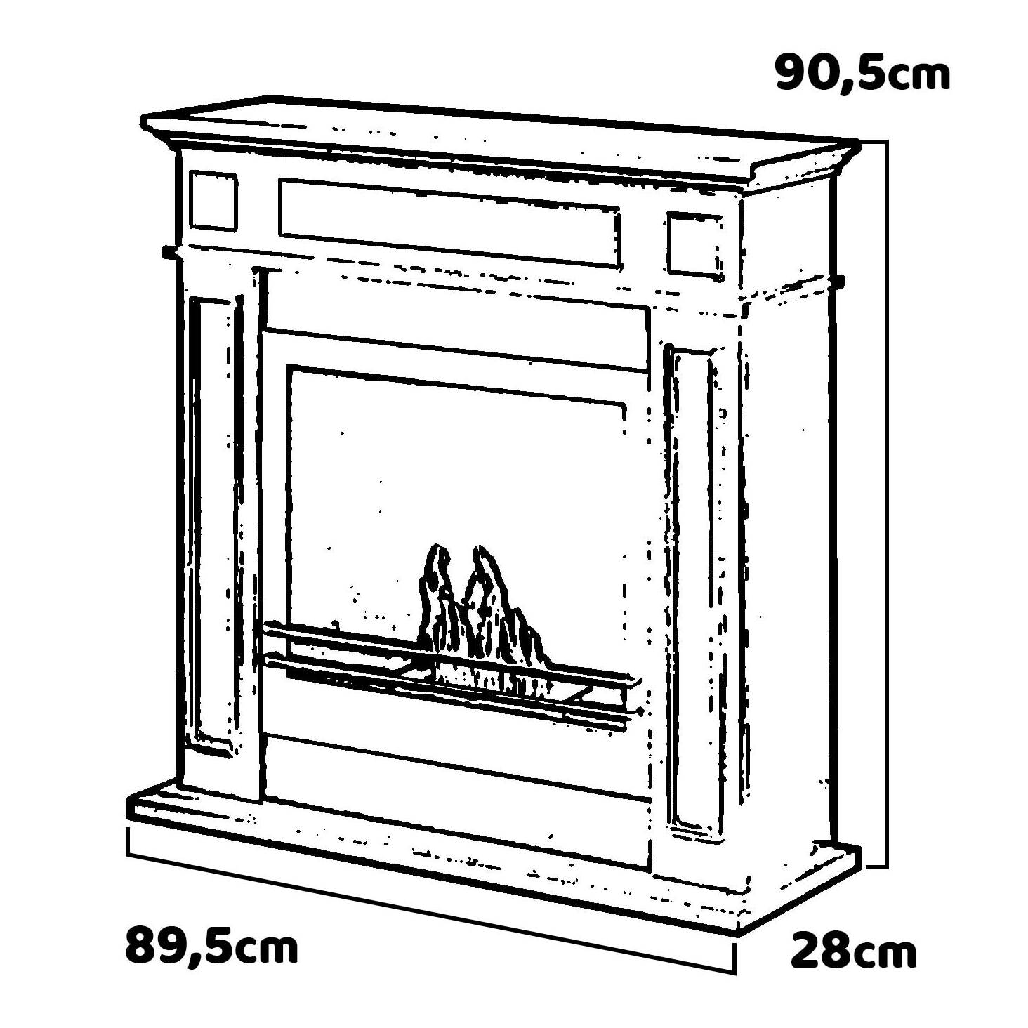 Jefferson - Camino a bioetanolo da terra in legno 89,5x28xH90,5 cm, colore marrone