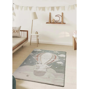 CLOWN Alfombra infantil con animales en globo, 120x170 cm