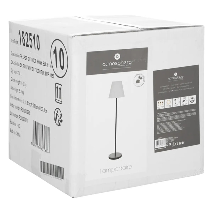 Lampadaire d'extérieur "Rony" - blanc - métal  H150 cm