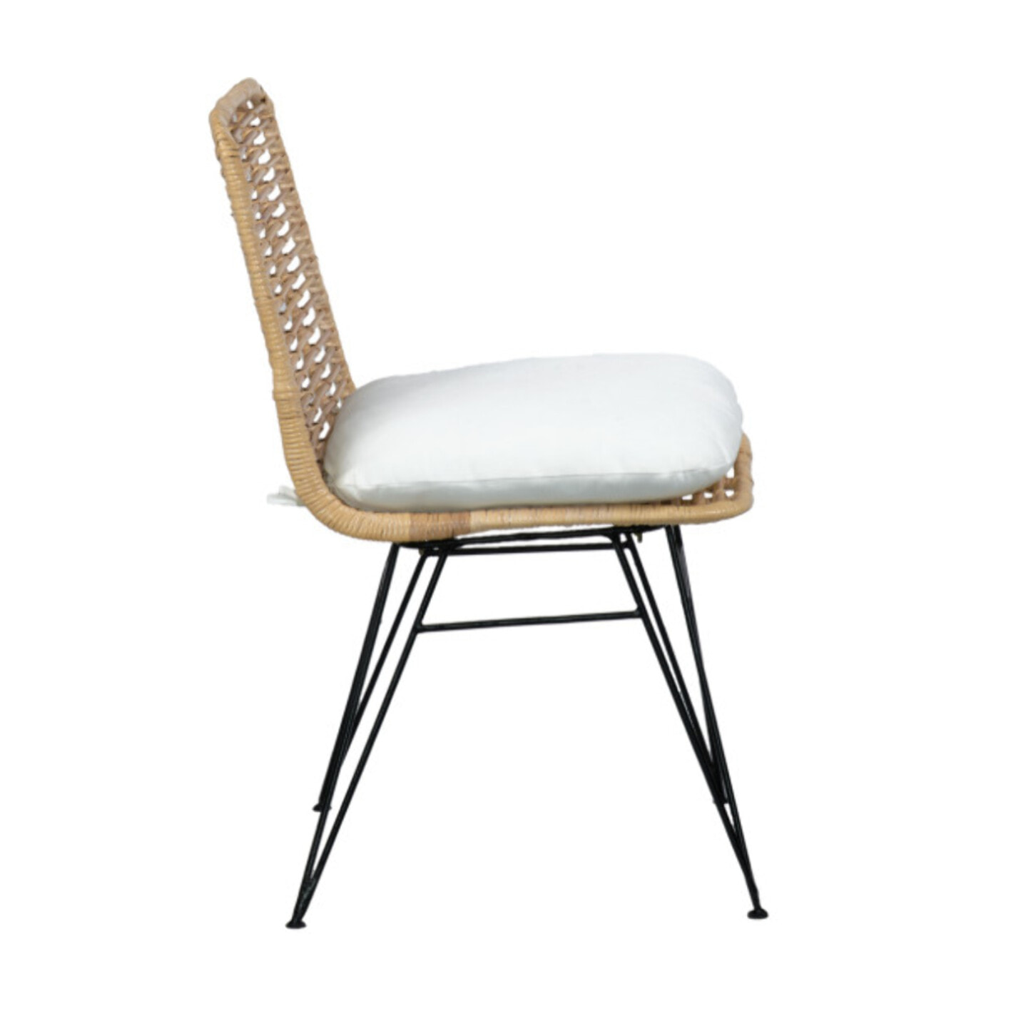 Chaise en rotin en coussin avec piètement en métal - RATTAN
