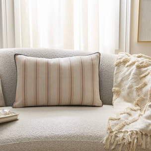 Coussin Groove 58x38cm rayé bleu navy