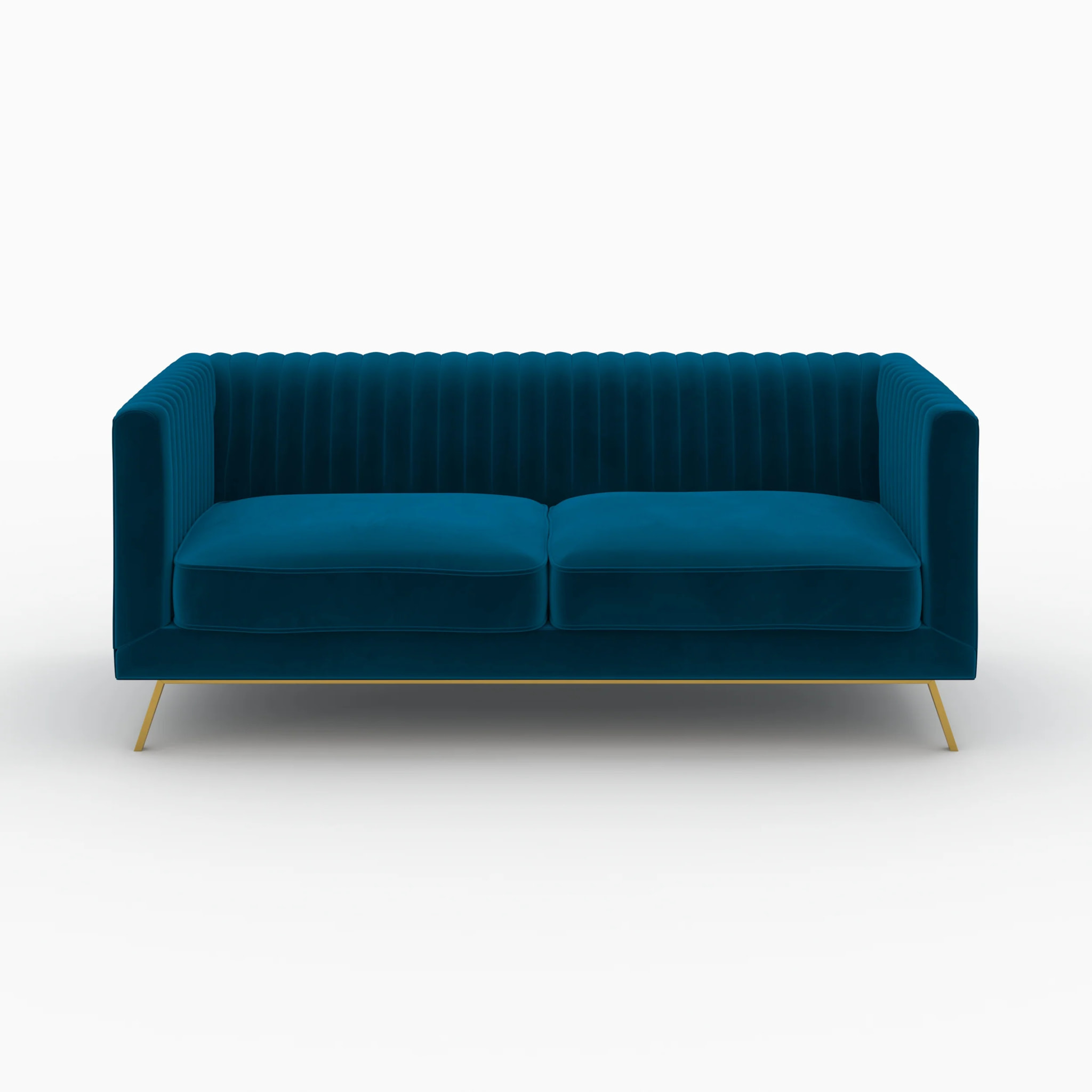 Ensemble canapés en velours bleu 5 places - Gatsby