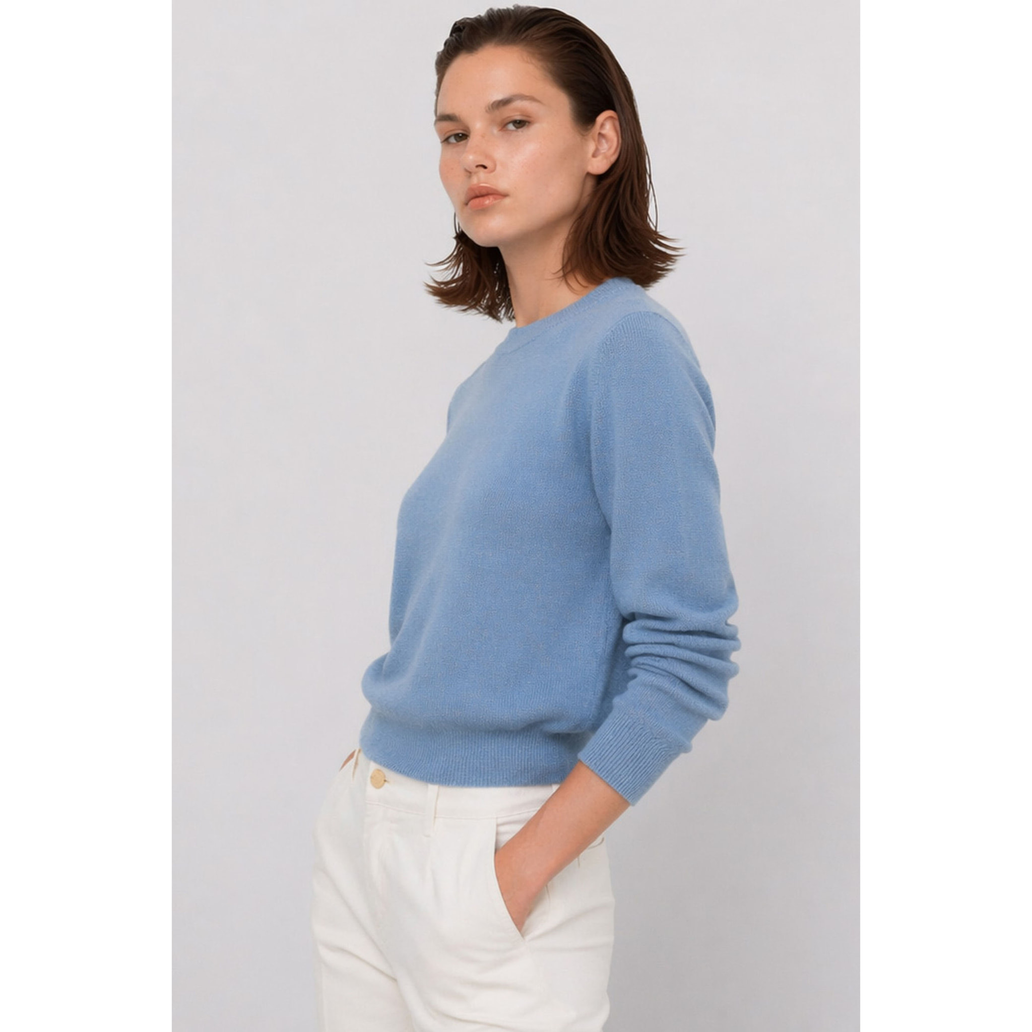 Kocca - Maglia girocollo da donna a maniche lunghe e bordi a coste Donna