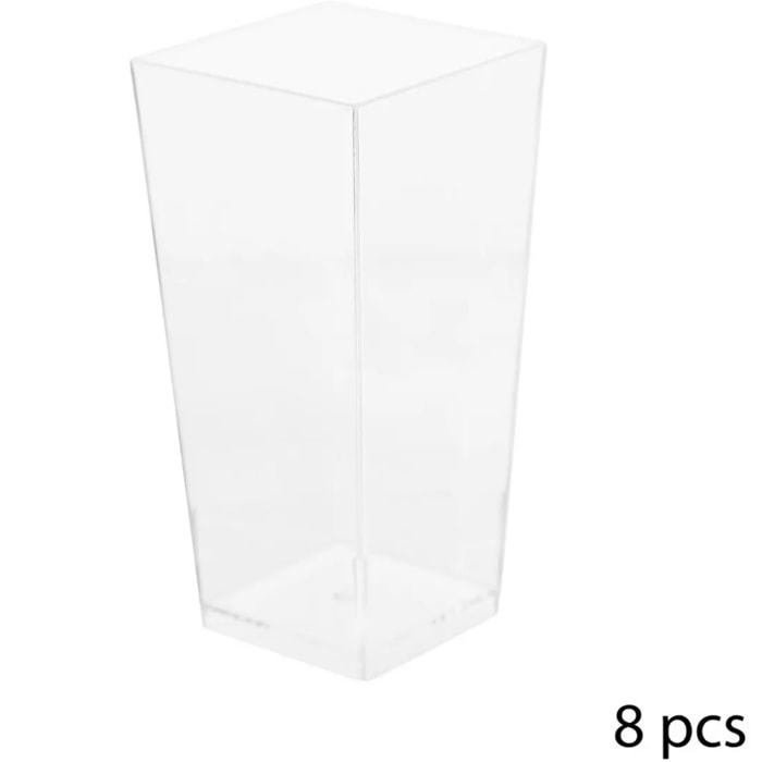 8 verrines carrées plastique
