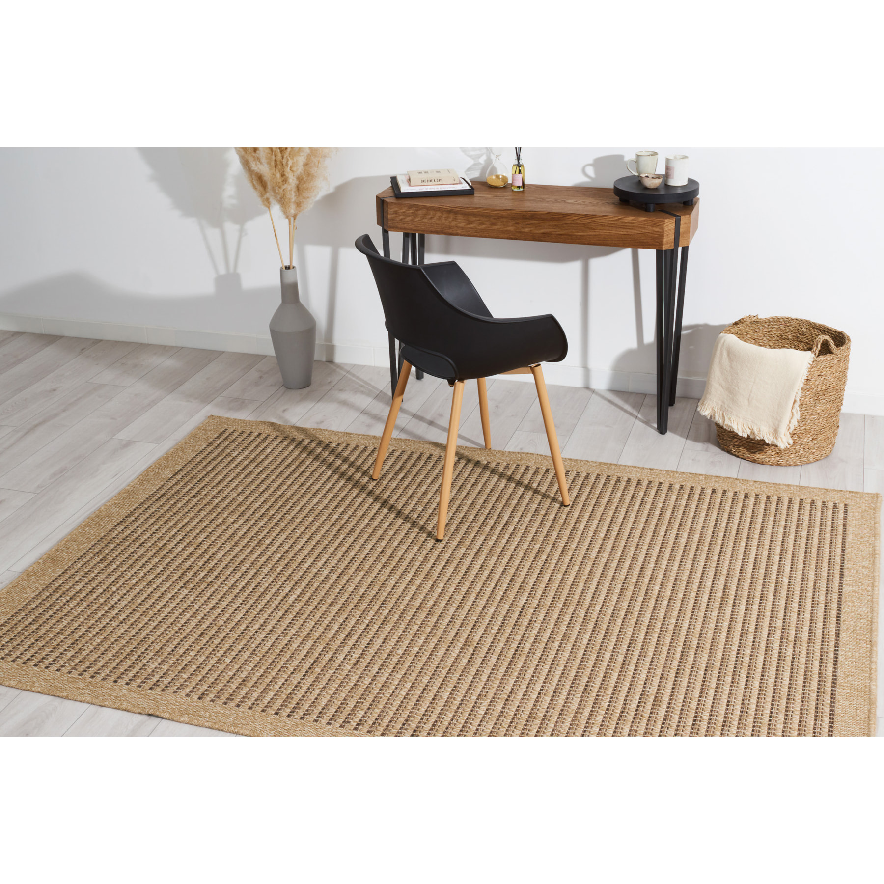 Nature - tapis effet jute marron