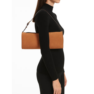 Borsa a spalla da donna Made in Italy - Valoria Chic - Pelle scamosciata - 35.0 x 14.0 x 10.0 cm