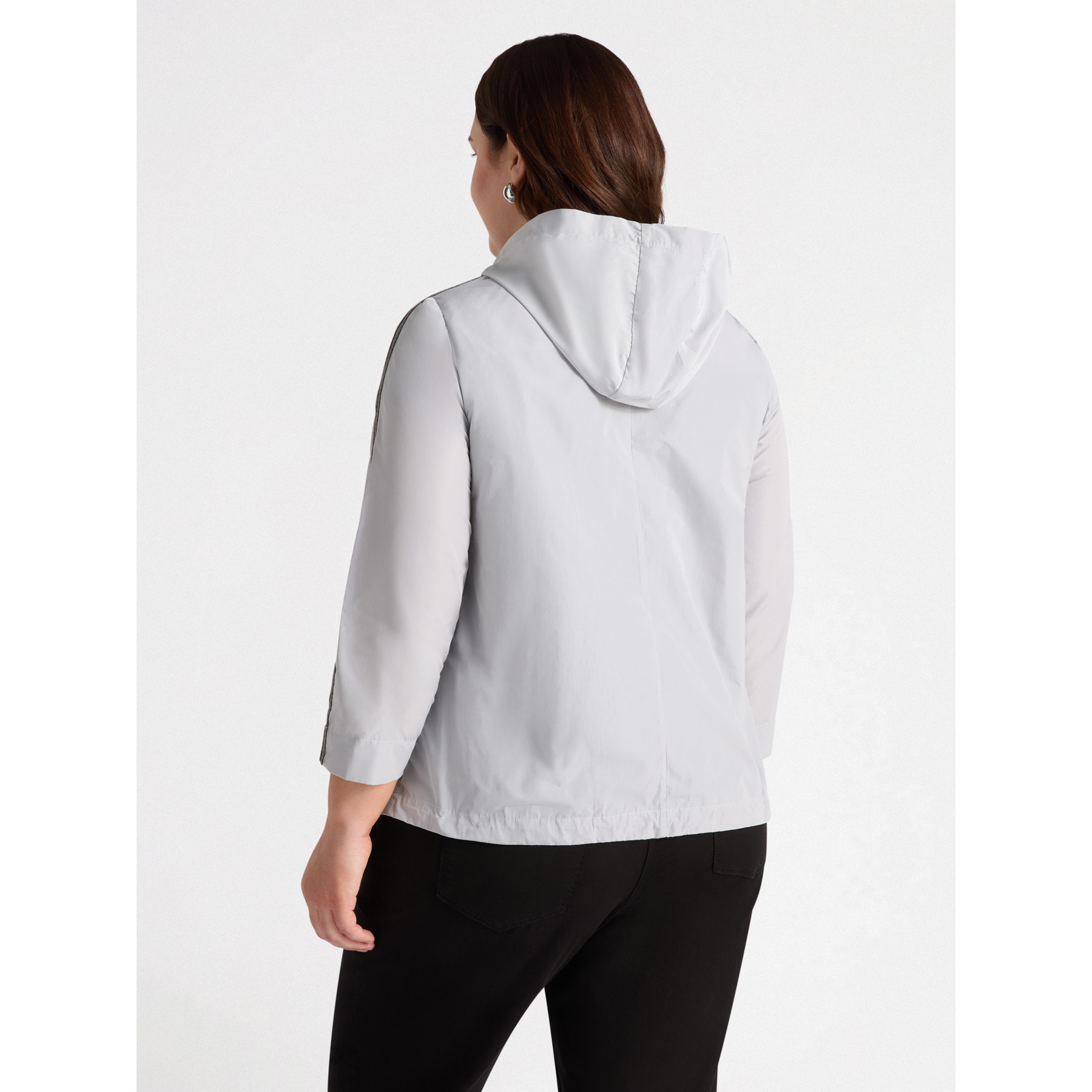 Fiorella Rubino - Parka antigoccia con ricamo - Grigio