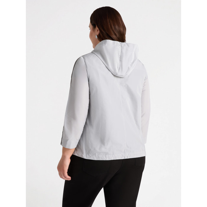 Fiorella Rubino - Parka antigoccia con ricamo - Grigio
