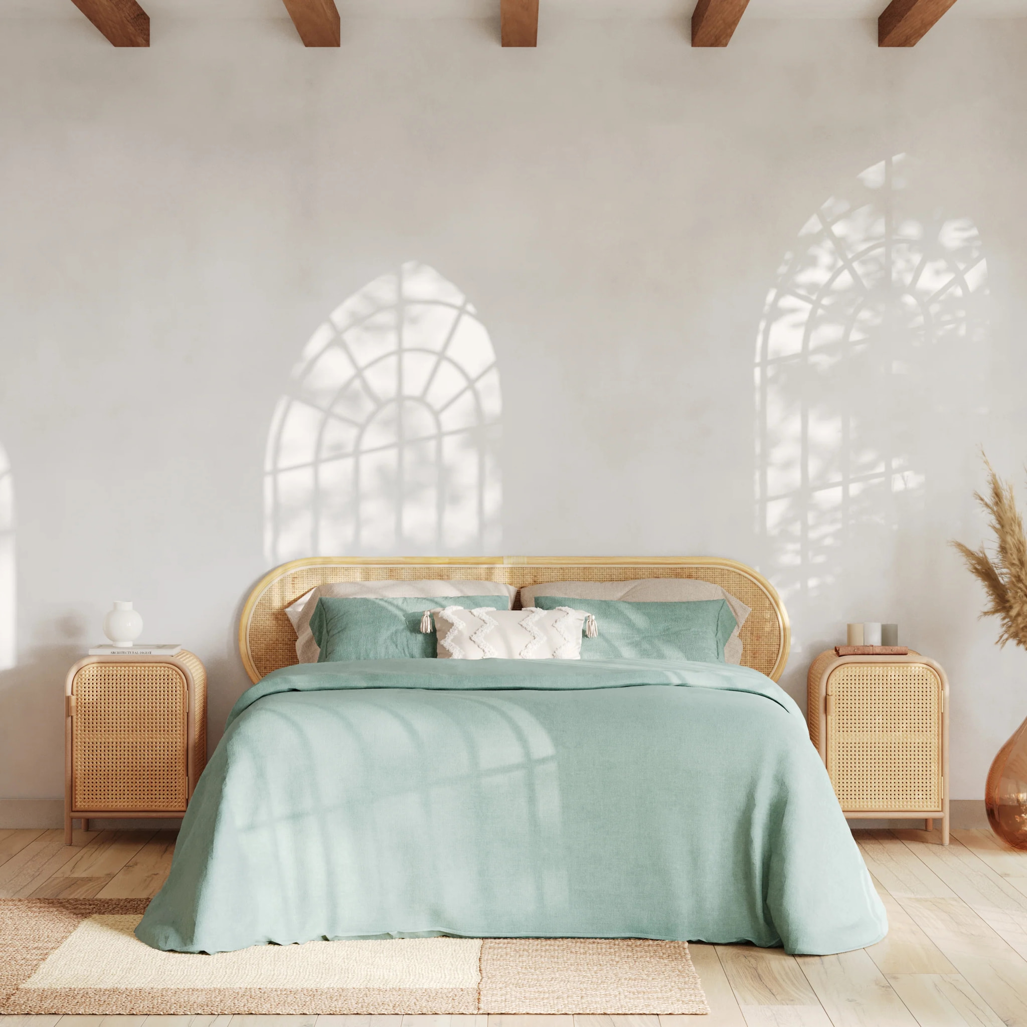 Tête de lit en rotin naturel 160 cm - Navahino