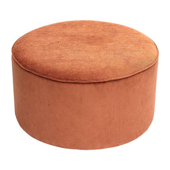 Pouf rond en velours côtelé terre brûlée D70 cm PAUL