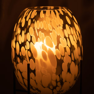 J-Line vase Sur Pied Tâché - verre - gris/blanc - large - 37 cm de hauteur