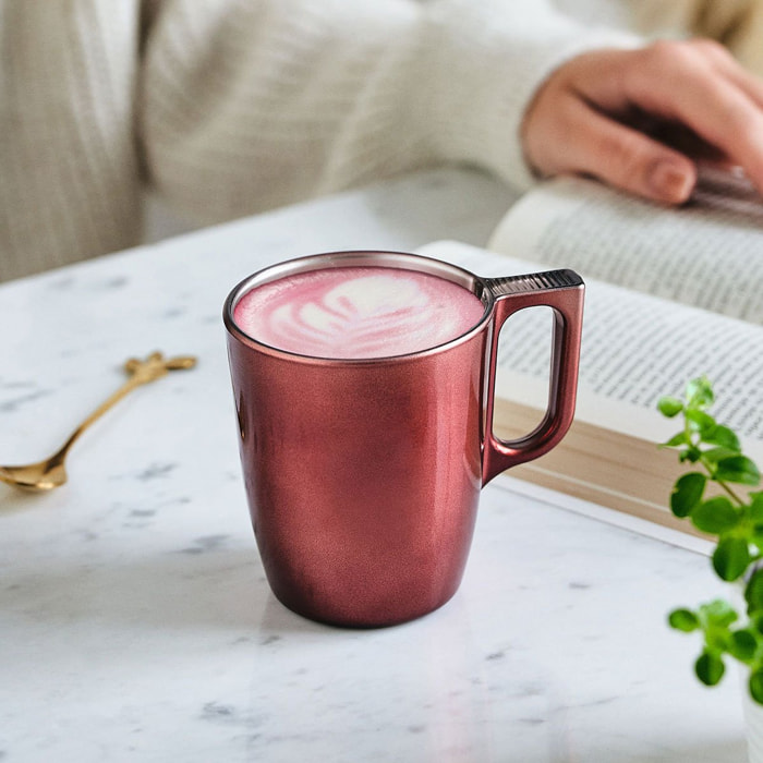 6 mugs 25 cl Rouges Flashy