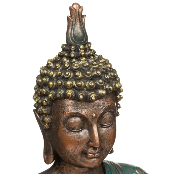 Statuette "Bouddha" - résine - bleu - H43 - 5 cm