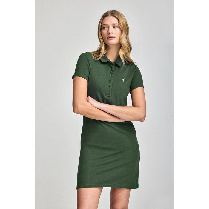 Vestito a polo verde bottiglia con logo Rigby Go
