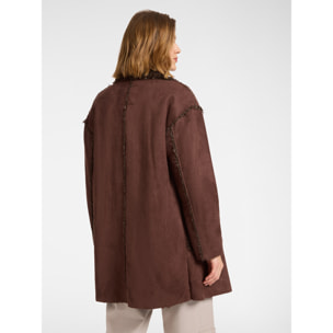 Elena Mirò - Abrigo de tela suave con bolsillos - Marrón