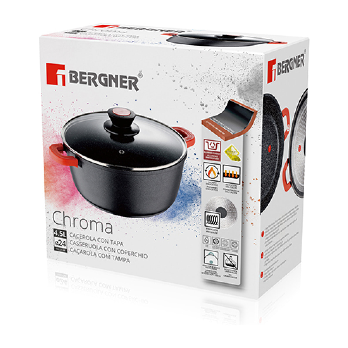 Cacerola con tapa Bergner colección Chroma