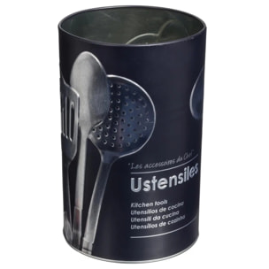 Pot à ustensiles métal "Black Edition" noir